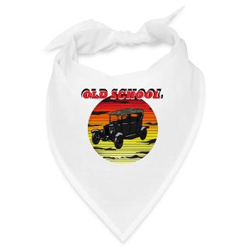Old School Sunset Car - Bandana - Weiß - Vorne