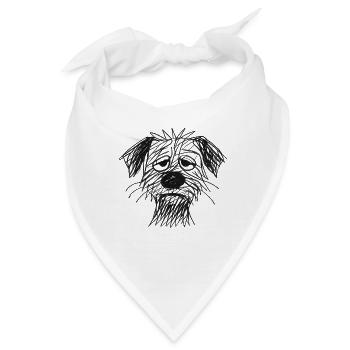Skizze Hundeporträt erschöpft - Bandana - Weiß - Vorne