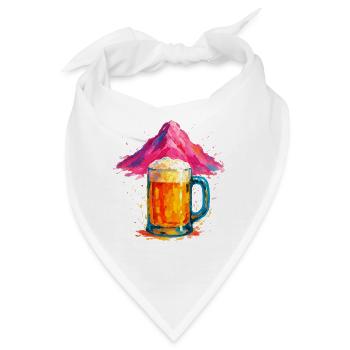 Buntes Bier Splash Motiv - Bandana - Weiß - Vorne