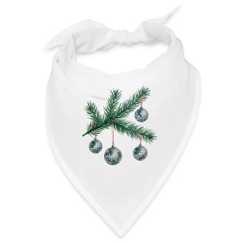 Tannenzweig Disco Ornamente - Bandana - Weiß - Vorne
