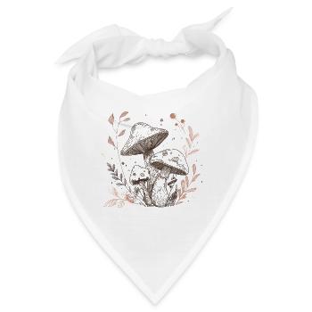 Pilz, Pilzsammler, Pflücken - Bandana - Weiß - Vorne