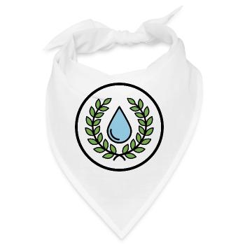 Wasser Tropfen mit Blattkranz - Bandana - Weiß - Vorne