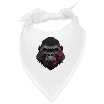 Polygon Gorilla mit roten Augen - Bandana - Weiß - Vorne