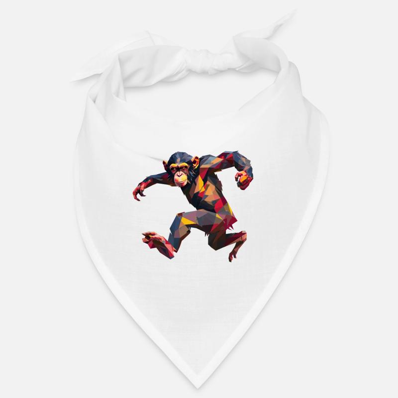 Low Poly Chimpanzee Sprint Logo Design Bandana