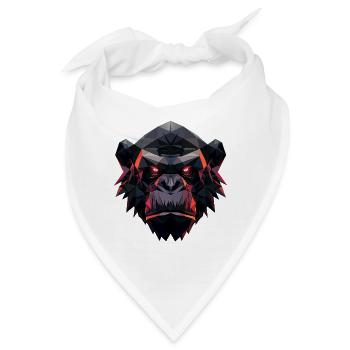 Gorilla Prisma Kopf Low Poly Art Design - Bandana - Weiß - Vorne