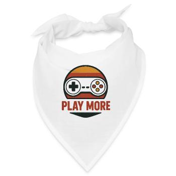 Retro Controller Motiv Play More - Bandana - Weiß - Vorne