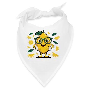 Zitrone mit Brille - Bandana - Weiß - Vorne