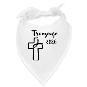 Trauzeuge 2026 Hochzeit christlich Kreuz Fisch - Bandana - Weiß - Vorne