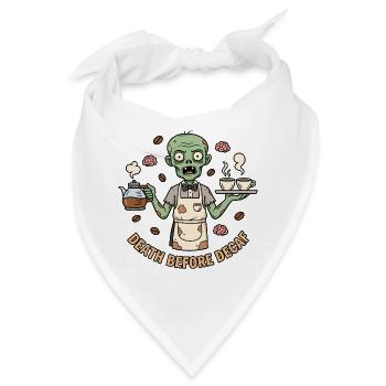 Zombie Barista Death Before Decaf - Bandana - Weiß - Vorne
