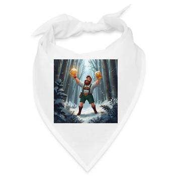 Bierheld im Winterwald - Bandana - Weiß - Vorne