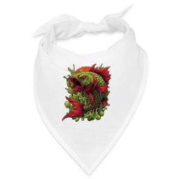 Smaragd-Koi-Wut-Spritzer - Bandana - Weiß - Vorne