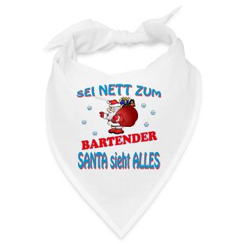 SANTA BARTENDER - Bandana - Weiß - Vorne