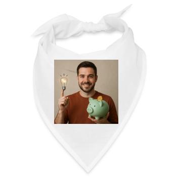 Ideenfunke und Sparschwein - Bandana - Weiß - Vorne