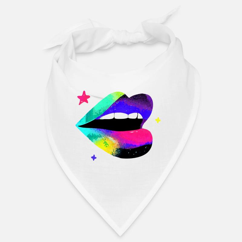 Prismatic Rainbow Lips Pop Art Bandana
