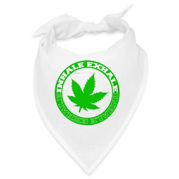 Hanfblatt Kreis Emblem - Bandana - Weiß - Vorne