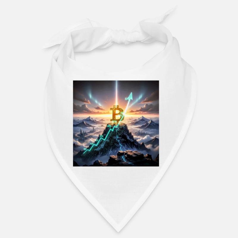 Bitcoin Gipfelaufstieg 3D - Bandana - Weiß
