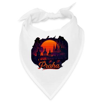 Praha Abendlicht Skyline Abendrot Geschenk - Bandana - Weiß - Vorne