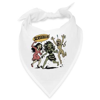 Zombie-Trio im Screaming-Comicstil - Bandana - Weiß - Vorne