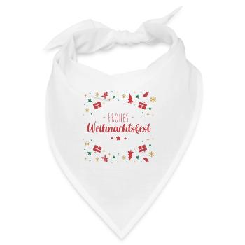 Frohes Weihnachtsfest - Bandana - Weiß - Vorne