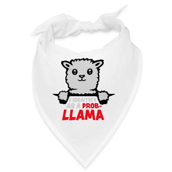I Identify As A Probllama Cool Lama Problem Spruch - Bandana - Weiß - Vorne