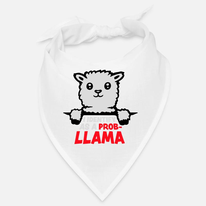 Je m’identifie comme un probllama Cool Lama Problem Spruch Bandana