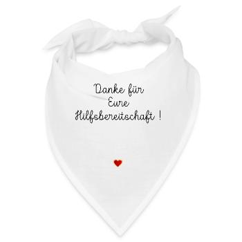 Herz Danke Hilfsbereitschaft - Bandana - Weiß - Vorne