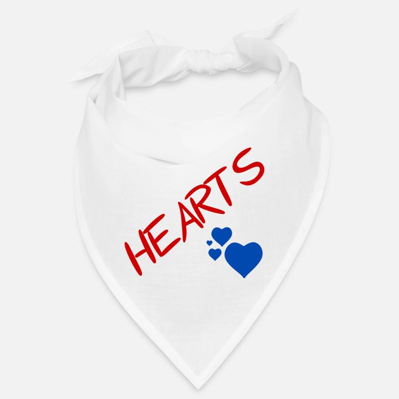 Coeurs bleus et lettres rouges Bandana