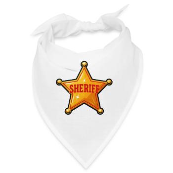 Sheriff Star Illustration - Bandana - Weiß - Vorne