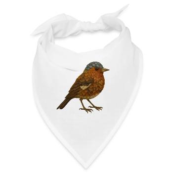 Buchfink im Naturlook - Bandana - Weiß - Vorne