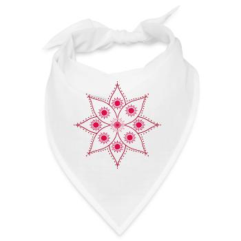 Mandala-Rosette Intensives Rosa - Bandana - Weiß - Vorne