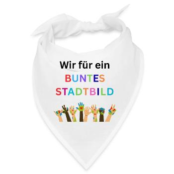 Wir für ein buntes Stadtbild, Virlfalt, Diversität - Bandana - Weiß - Vorne