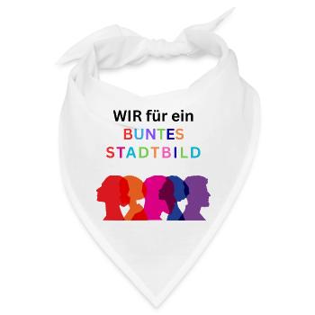 WIR FÜR EIN BUNTES STADTBILD - Bandana - Weiß - Vorne