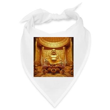 Goldener Buddha Tempel-Szene - Bandana - Weiß - Vorne