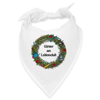 Gartenkranz mit Werkzeugen und Rosen - Bandana - Weiß - Vorne