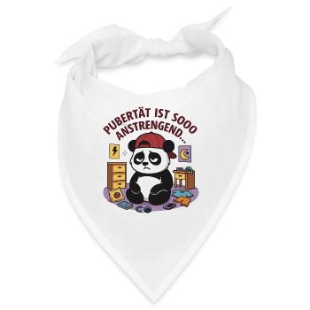 Pubertät ist sooo anstrengend Panda - Bandana - Weiß - Vorne