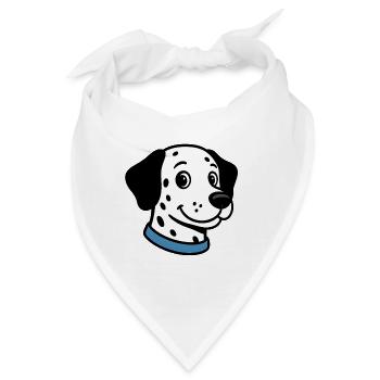 Dalmatiner mit blauer Halskette - Bandana - Weiß - Vorne