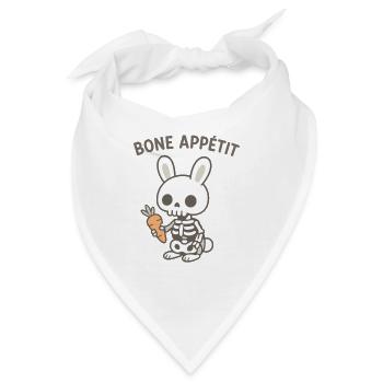 Knochen Appetit Skelett Hase - Bandana - Weiß - Vorne