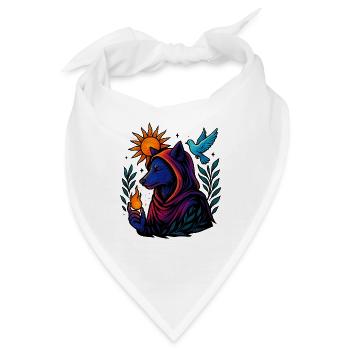 Spirit Flame – Die Kunst des kosmischen Wolfes - Bandana - Weiß - Vorne