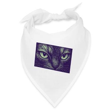 Neon Cat Gaze Moderne Grafik - Bandana - Weiß - Vorne