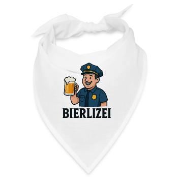 Polizei Bierheld Cartoon BIER - Bandana - Weiß - Vorne