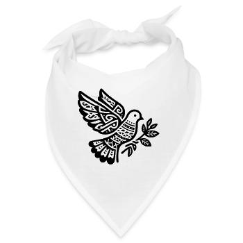 Ethnische Taube des Friedens – Zeichen des Geistes - Bandana - Weiß - Vorne