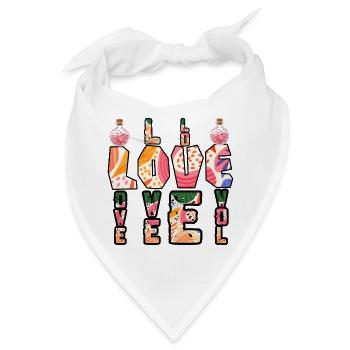 Boho Bunte Liebesbriefe - Bandana - Weiß - Vorne