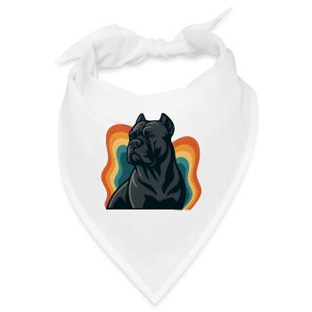 Cane Corso Hund in Retro-Ringen - Bandana - Weiß - Vorne