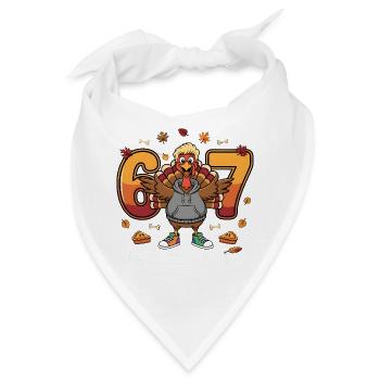 Thanksgiving Truthahn Kapuzenpullover 60er Jahre - Bandana - Weiß - Vorne
