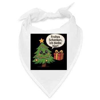 Fröhliches Schenken Weihnachtsbaum - Bandana - Weiß - Vorne