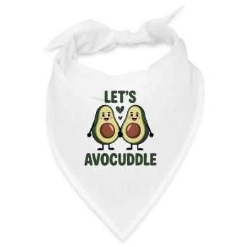 Let's Avocuddle – Lustiges Avocado Pärchen Design - Bandana - Weiß - Vorne