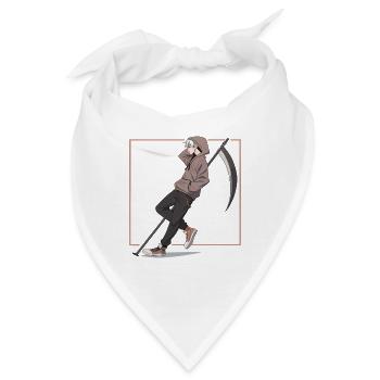 Vermummter Rebell mit Sense - Bandana - Weiß - Vorne