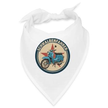 Schwalbe Simson Moped DDR Suhl KR51 Geschenk - Bandana - Weiß - Vorne