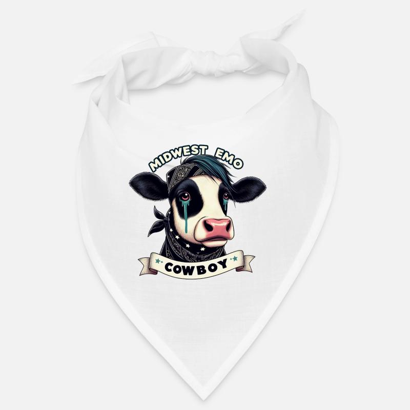 Mittlerer Westen Emo Cowboy Kuh Illustration Bandana