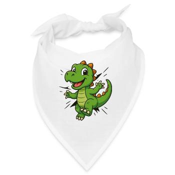 Süßer Comic Dino –  Kinder & Dinosaurier Fans - Bandana - Weiß - Vorne